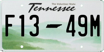 TN license plate F1349M