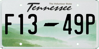 TN license plate F1349P