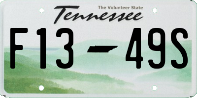 TN license plate F1349S