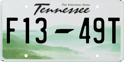 TN license plate F1349T