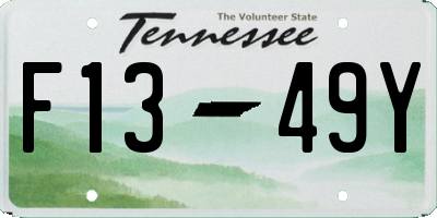 TN license plate F1349Y