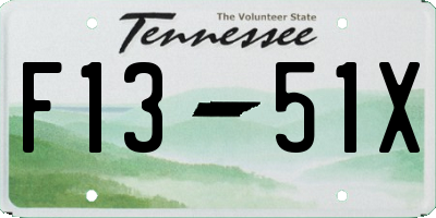 TN license plate F1351X