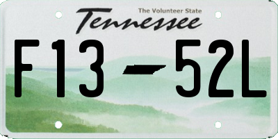 TN license plate F1352L