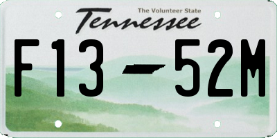 TN license plate F1352M