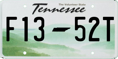 TN license plate F1352T