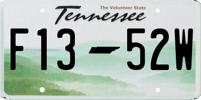 TN license plate F1352W