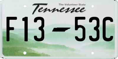 TN license plate F1353C