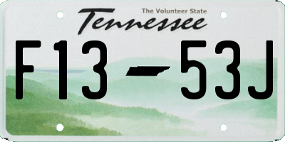 TN license plate F1353J