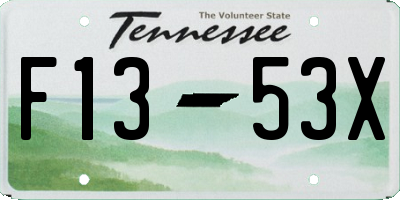 TN license plate F1353X