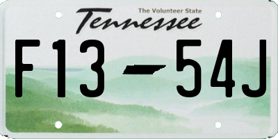 TN license plate F1354J