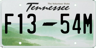 TN license plate F1354M