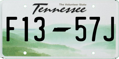 TN license plate F1357J