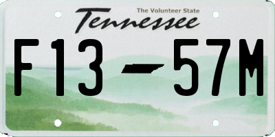 TN license plate F1357M