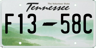 TN license plate F1358C