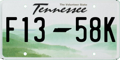 TN license plate F1358K