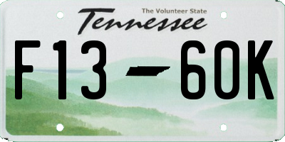 TN license plate F1360K