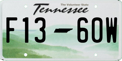 TN license plate F1360W