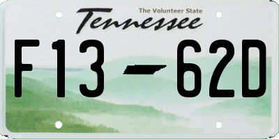 TN license plate F1362D