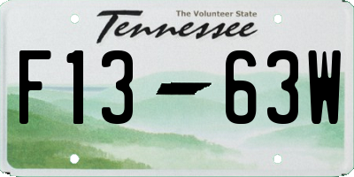 TN license plate F1363W
