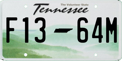 TN license plate F1364M