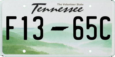 TN license plate F1365C