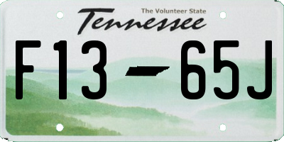 TN license plate F1365J