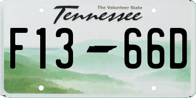 TN license plate F1366D