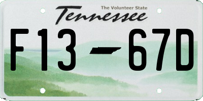 TN license plate F1367D