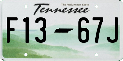 TN license plate F1367J