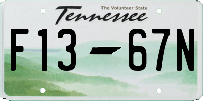 TN license plate F1367N
