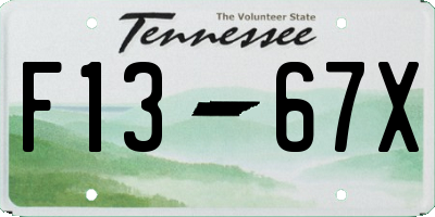 TN license plate F1367X