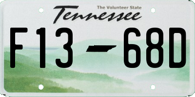 TN license plate F1368D