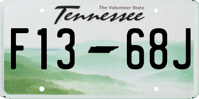 TN license plate F1368J