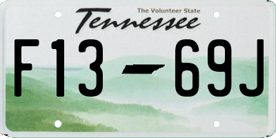TN license plate F1369J