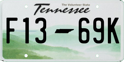 TN license plate F1369K
