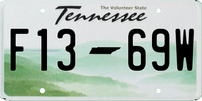 TN license plate F1369W
