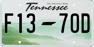 TN license plate F1370D