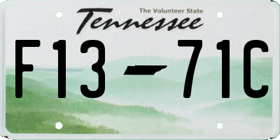 TN license plate F1371C