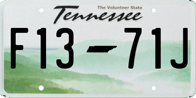 TN license plate F1371J