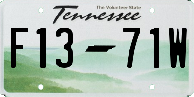 TN license plate F1371W