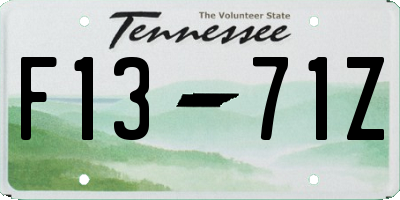 TN license plate F1371Z