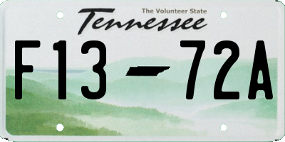 TN license plate F1372A