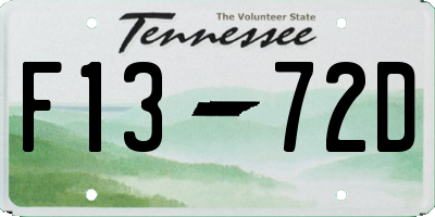 TN license plate F1372D