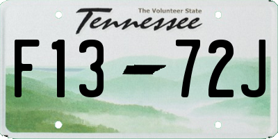 TN license plate F1372J