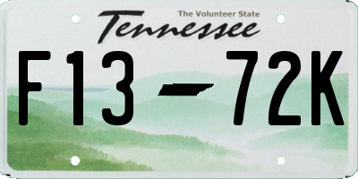 TN license plate F1372K