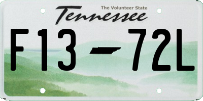 TN license plate F1372L