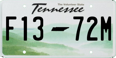 TN license plate F1372M
