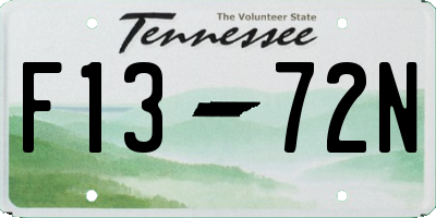 TN license plate F1372N