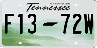 TN license plate F1372W