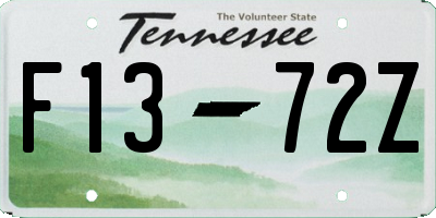TN license plate F1372Z